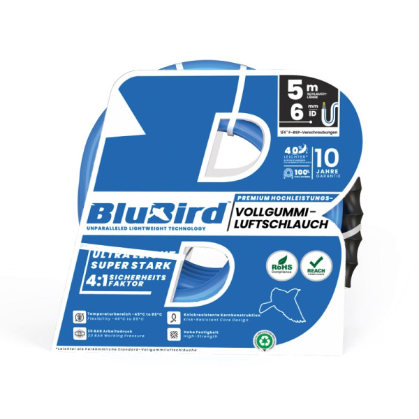 Riegler Werkstattschlauch-Set »BluBird«, Schnellverschlusskupplung, Ø12x6, 5 m, 149579