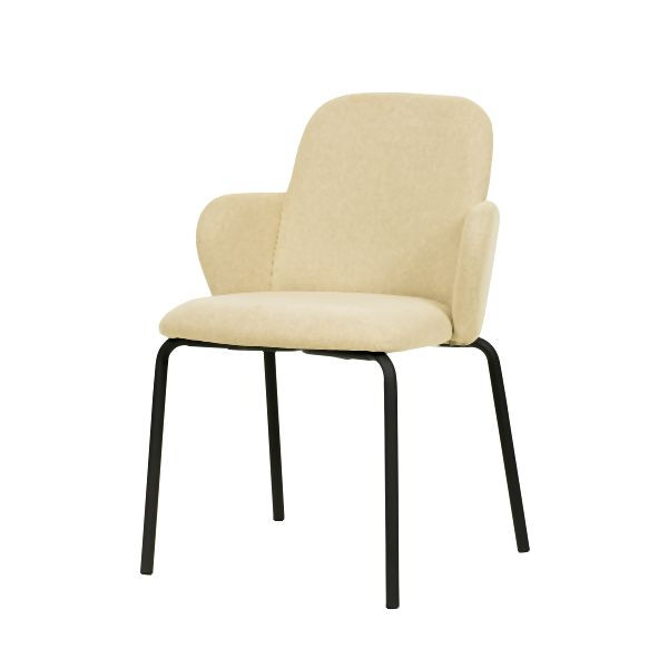Feros Paddy Stapelstuhl mit Bezug, Beige, 51005, 8719979479770
