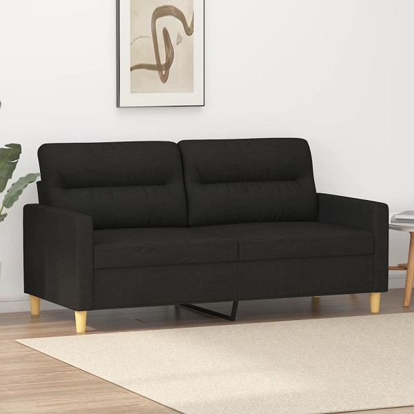 vidaXL 2-Sitzer-Sofa Schwarz 140 cm Stoff, Füllung: Schaumstoff, 359239