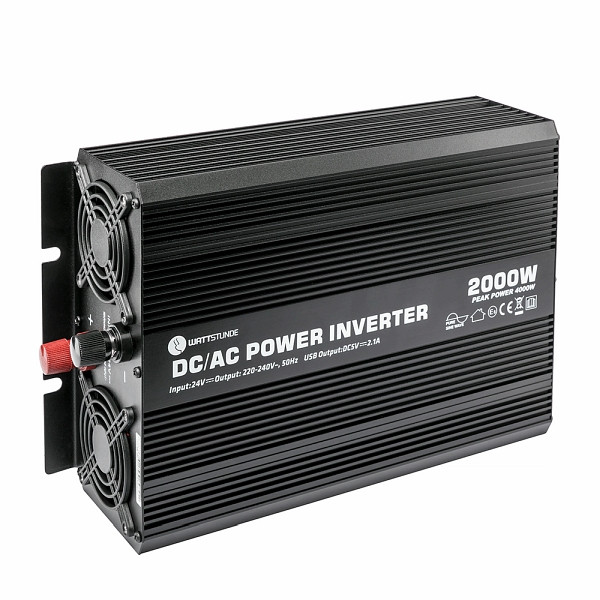 WATTSTUNDE 2000W / 4000W 24V Sinus Spannungswandler WS24/2000SI, 301-12002