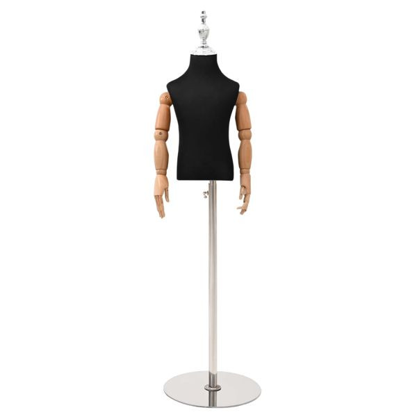vidaXL Verstellbares 120-157 cm Mannequin mit Basis Unisex PP Schwarz, 42041714
