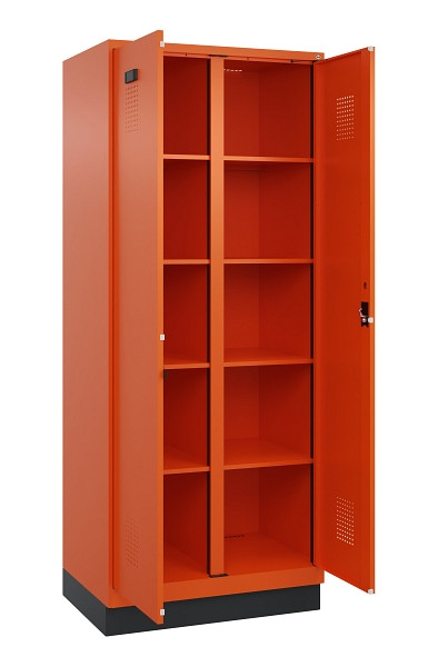 C+P Wäsche-Spind Evolo PLUS, mit Sockel, 2 Abteile, 1950x800x500mm, 2004/2004, Verschluss Zylinderschloss, 049022-22B S10050
