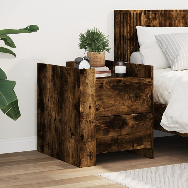 vidaXL Nachttisch Räuchereiche 45x50x50 cm Holzwerkstoff, 848287