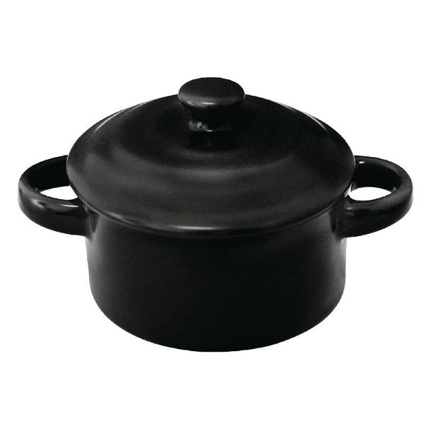 Olympia Rustic Minitöpfe schwarz 14,2cl, VE: 4 Stück, DK820