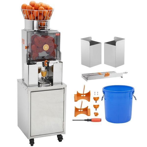 VEVOR Kommerzielle Orangenpresse Automatischer 120-W-Entsafter, für 25 Orangen pro Minute, mit Herausziehbarer Filterbox, PC-Abdeckung, LSZDJLCZJQZDSRHLHV2