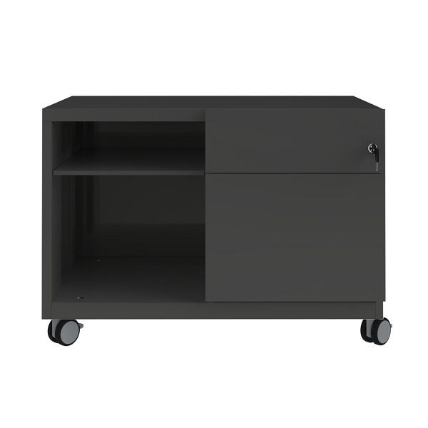 Bisley Caddy Note™, Schubladen und Ziehgriff rechts, 133 schwarz antibakteriell, CADM08RH133