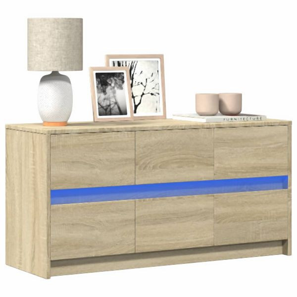 vidaXL TV-Schrank mit LED-Beleuchtung Sonoma-Eiche 100x34x50 cm, 852217