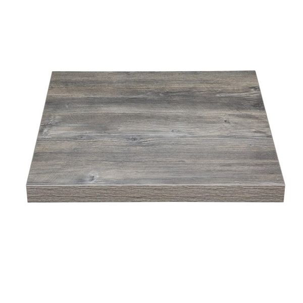 Bolero vorgebohrte quadratische Melamin Tischplatte grau 600 mm, FT290