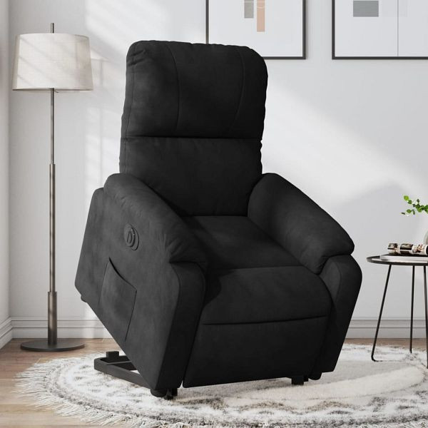 vidaXL Relaxsessel Aufstehhilfe Elektrisch Schwarz Mikrofasergewebe, 3204946