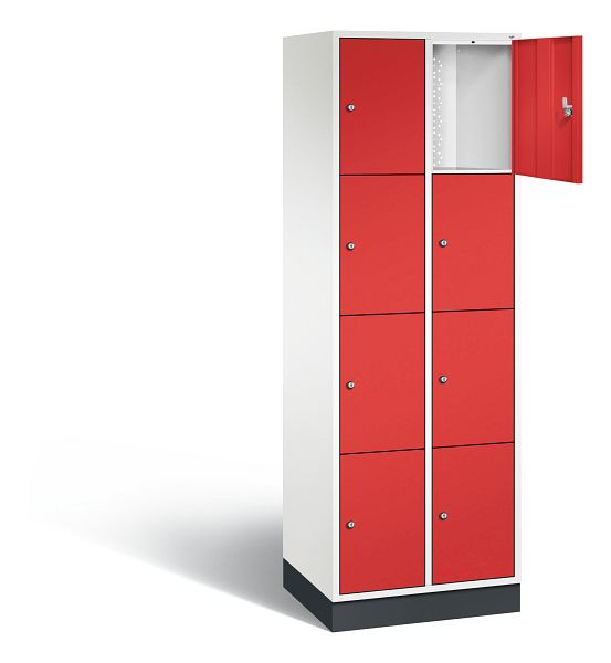 C+P Schließfachschrank Intro, H1950xB620xT490mm, Farbe: Verkehrsweiß / feuerrot, 8470-201 S10181