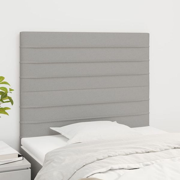 vidaXL Kopfteile 2 Stück Hellgrau 100x5x78/88 cm Stoff, 3116462