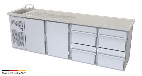 hefa Theke Novis 4V/1L-TTZZ, Abmaße: 950 x 2.700 x 650/700 mm, Novis 4V/1L-TTZZ