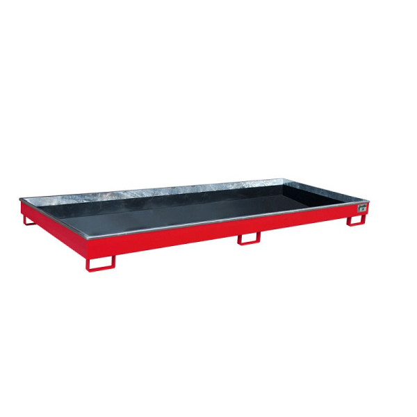 STEIN HGS Regalwanne mit PE-Einsatz RW PE, 270 Liter, RAL 3000 feuerrot, Gesamthöhe 195 mm, lackiert, ohne Gitterrost, 79216.0038