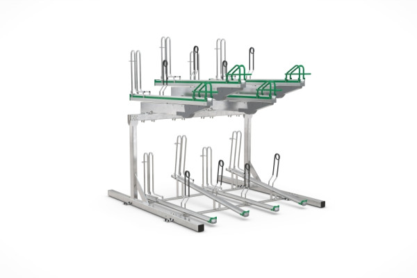 WSM Doppelstockparker BikeHub Premium 1/08 mit 8 Einstellplätzen einseitig, 105600055