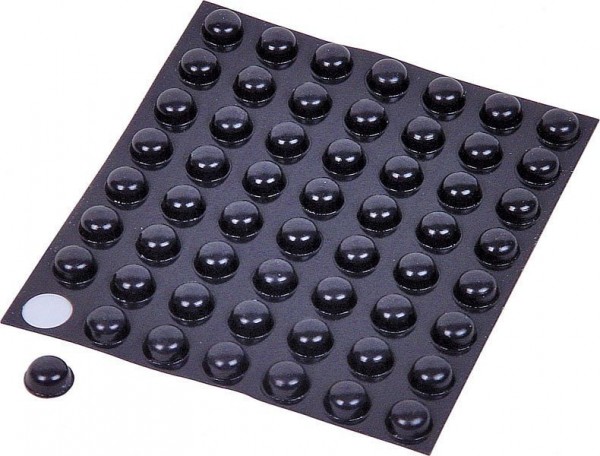 ProGlass Abstandsgummi rund, schwarz, Ø 11 mm, Höhe 5 mm, VE: 55 Stück, AGR-1105
