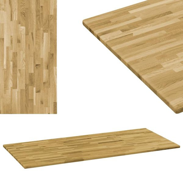 vidaXL Tischplatte Eichenholz Massiv Rechteckig 23 mm 120 x 60 cm, 245990