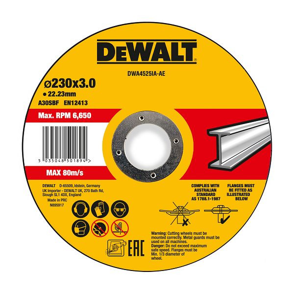 DeWalt High Performance Trennscheibe 230x3x22,23 mm Metall Typ 42 (gekröpft), DWA4525IA-AE