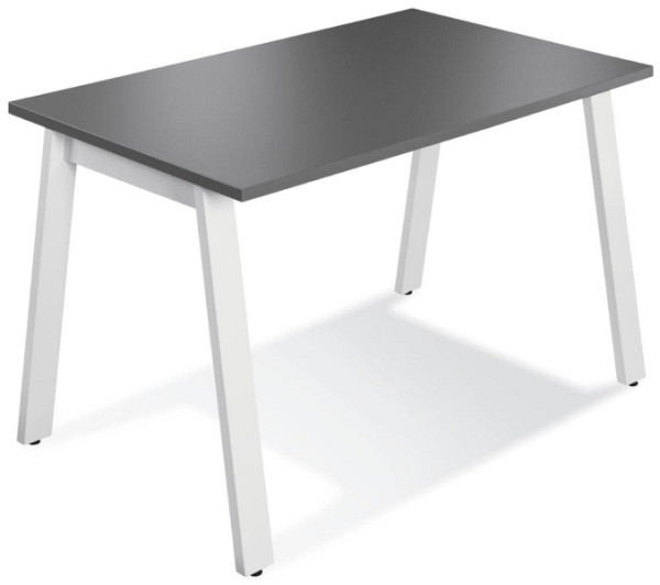 Deskin Konferenztisch RIO, Dekor: Anthrazit, Gestellfarbe: Weiß RAL 9016, BxHxT: 1200 x 735 x 800 mm, 275606