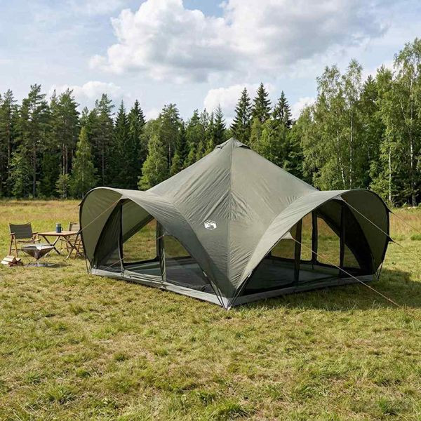 vidaXL Tipi Zelt mit Dach Armeegrün 18-Personen Polyester und Stahl, 42028622