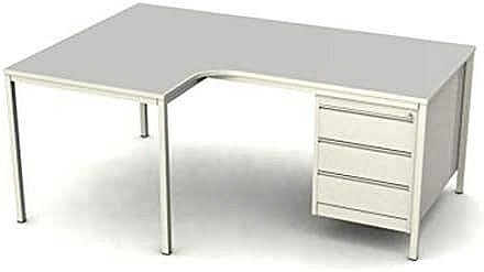 Mades Winkelschreibtisch inkl. Unterbaucontainer, 180 cm x 120 cm x 75 cm, links gewinkelt, MAW1078600+gr L