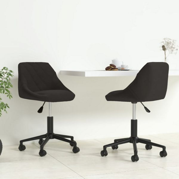 vidaXL Esszimmerstühle 2 Stk. Drehbar Schwarz Samt, 335492