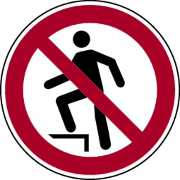 Schilder Klar Verbotszeichen Aufsteigen verboten DIN EN ISO 7010- P019, 200 mm Folie selbstklebend, 1338/62