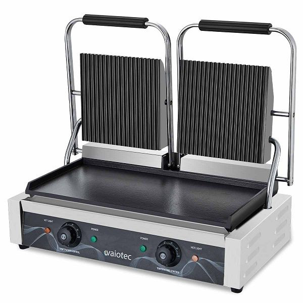 Vaiotec EASYLINE Elektro Kontaktgrill "doppelt" Breite 568 mm, oben gerillt & unten glatt, 10593