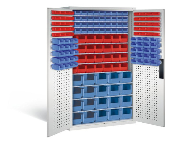 C+P Magazinschrank Serie 13, H1950xB1100xT535mm, Farbe: Lichtgrau, Muldengriff, 130276-61 S10023