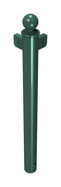 Schake Rabattengeländer mit Querholm aus Flachstahl, Standpfosten, Eckpfosten, 40675B