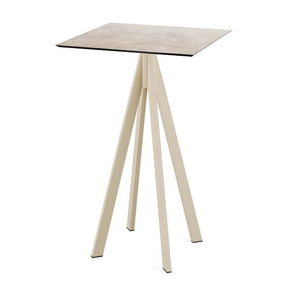 Feros Infinity Stehtisch Sand gestell + Moonstone HPL 70x70 cm, 120061377