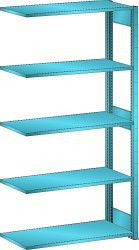 LISTA Anbauregal L1006 (BxTxH) 1000x600x2000mm 160kg, Regalstützenpaar inklusive 3 Tiefenstreben, Farbe: Lichtblau, 50.205.010