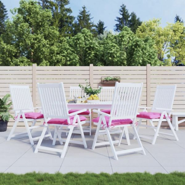 vidaXL Stuhlkissen 6 Stück Rosa 40x40x7 cm Stoff, 361503