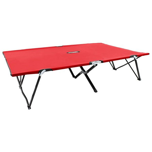 vidaXL Doppelliege Klappbar Rot Stahl, pulverbeschichtet, 47761