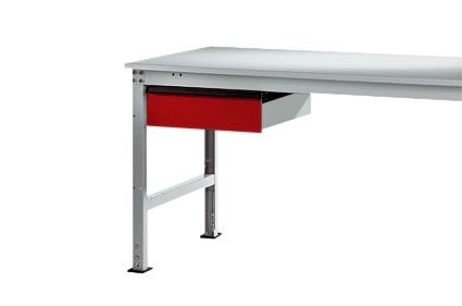Manuflex ESD-Einzelschubfach in Rubinrot RAL 3003, mit Schloss, BxTxH= 425 x 550 x 135 mm, LZ4173.3003