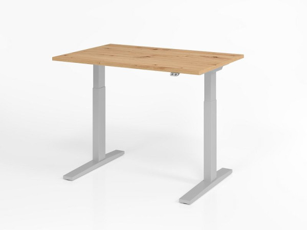 Hammerbacher Schreibtisch XMKA12, 120 x 80 cm, Platte: Asteiche, 25 mm dick, ABS-Dickkante, Rechteckform, VXMKA12/R/S
