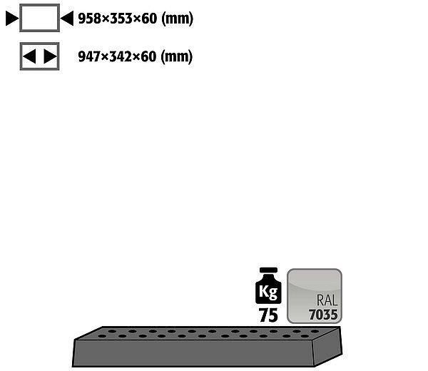 asecos Lochblecheinsatz Standard für Modell(e): UB90 mit Breite 1100 mm, 18813