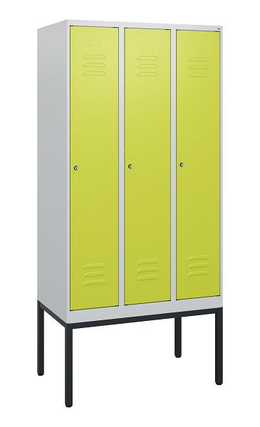 C+P Umkleidespind Classic PLUS, Gestell, 3 Abteile, 1950x900x500mm, 7035/0024, Zylinderschlösser, 0800305-30 S10025