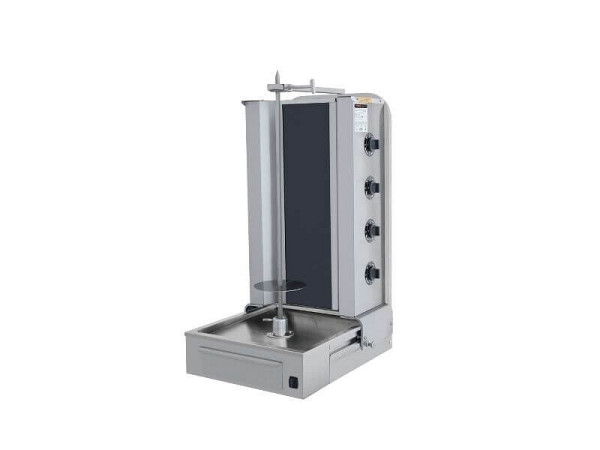 SGS Gastro Elektro Gyrosgrill, Dönergrill mit Motor unten, 4 Brenner, max. 70 kg, inkl. Flügeltüren, DS46