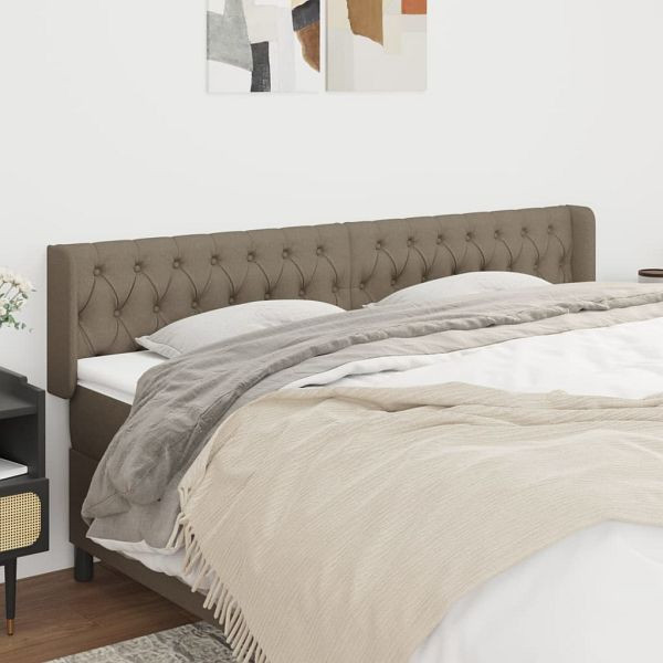 vidaXL Kopfteil mit Ohren Taupe 203x16x78/88 cm Stoff, 3119130