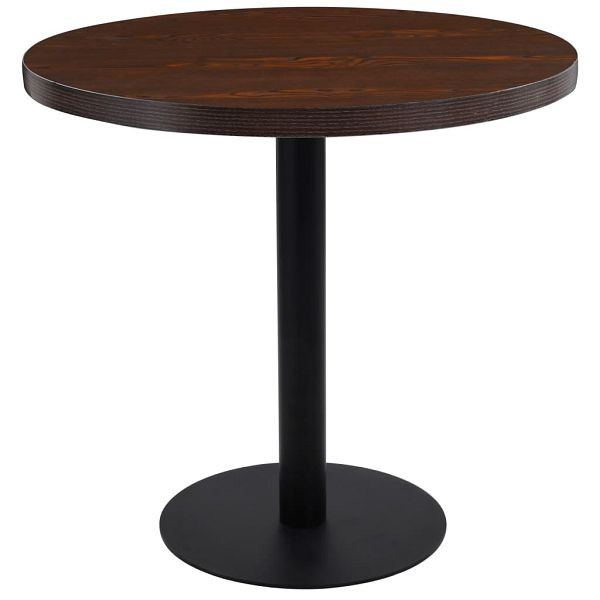 vidaXL Bistrotisch Dunkelbraun 80 cm MDF, 286425