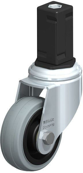 Blickle LKRA-VPA 80K-11-EV15 Apparate-Lenkrolle mit Expander, Vollgummi, Grau, 848140