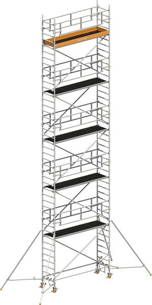 Layher Gerüst Uni Standard P2 SAFETY PLUS mit Doppelgeländer und Gerüststützen, Max. Plattformhöhe: 10,20 m, 1421130