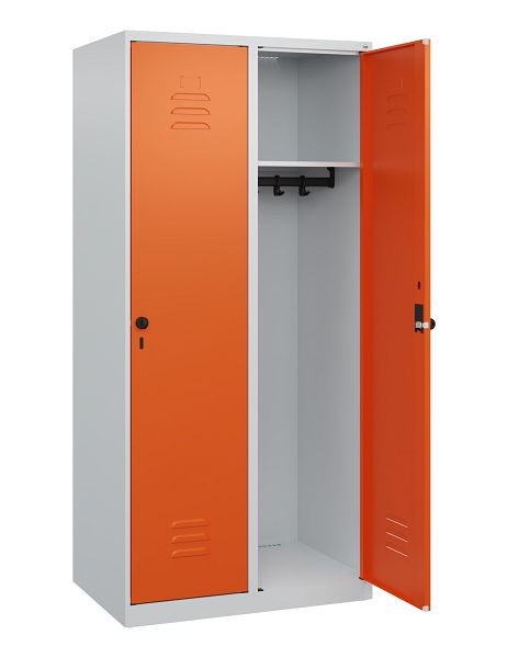 C+P Umkleidespind Classic PLUS, 2 Abteile, 1700x800x500mm, 7035/2004, Drehriegel, 0800007-22 S10000