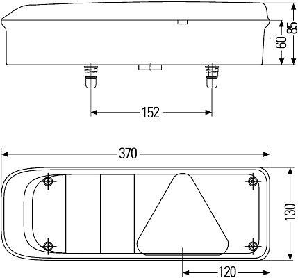 HELLA Heckleuchte, EasyConn I Hybrid, Glühlampe, 24V, Anbau/geschraubt, Lichtscheibenfarbe: mehrfarbig, Stecker: Flachstecker, rechts, 2VP 340 931-161