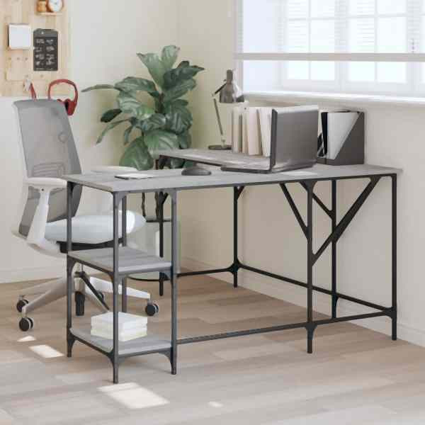 vidaXL Schreibtisch Grau Sonoma 139x139x75 cm Holzwerkstoff, 837590