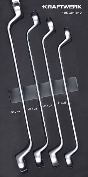 Kraftwerk BASIC LINE EVA Gekröpfter Doppelringschlüsselsatz 4-tlg. 20x40 Einlage, 105.301.012