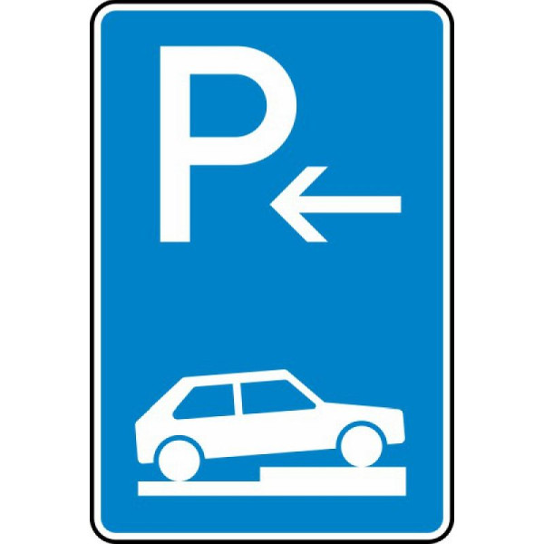 Stein HGS Parken auf Gehwegen halb quer zur Fahrtrichtung rechts (Anfang) Nr. 315-76, 420 x 630 mm, RA1, Flachform 3 mm, 315-76-113