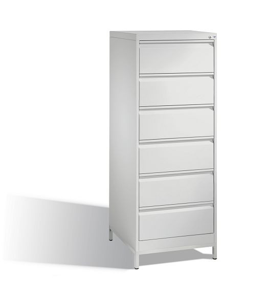 C+P Karteischrank Acurado, H1357xB553xT590mm, Farbe: Lichtgrau, Griffleiste, 12736-322 S10062