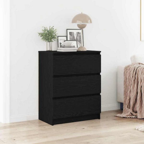 vidaXL Sideboard Schwarz Eichen-Optik 60x35x76 cm Holzwerkstoff, 862493