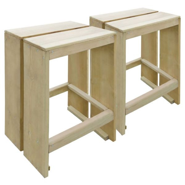 vidaXL Garten-Barhocker 2 Stk. Imprägniertes Kiefernholz, 44911